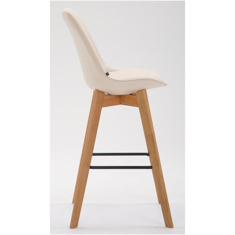 Lot de 2 tabourets de bar Metz en cuir artificiel natura crème