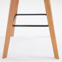 Lot de 2 tabourets de bar Metz en cuir artificiel natura crème