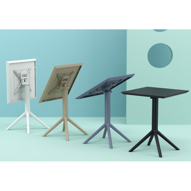 Table pliante Sky carrée noir