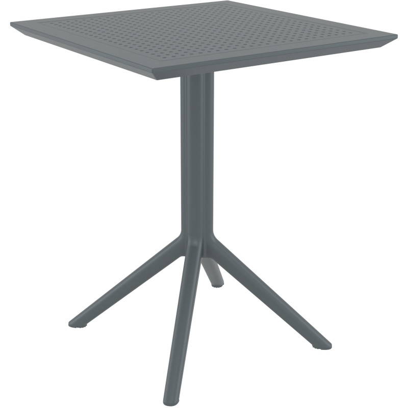 Table pliante Sky carrée gris foncé