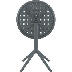 Table pliante Sky ronde gris foncé