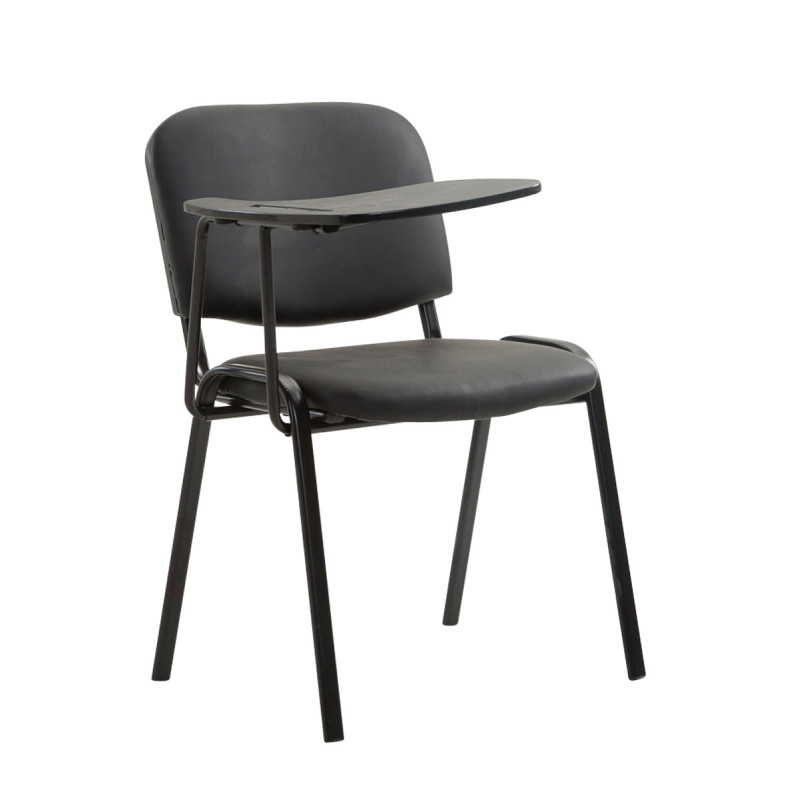 Chaise Ken avec table pliante en similicuir noir