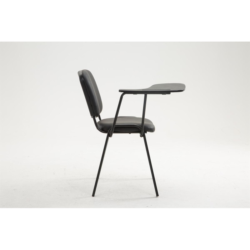 Chaise Ken avec table pliante en similicuir noir
