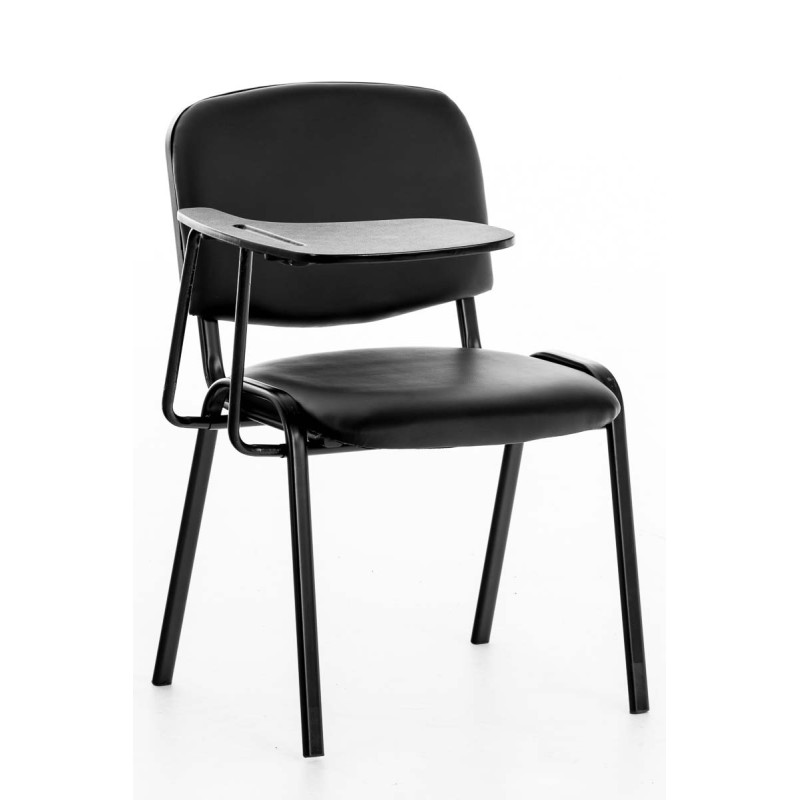 Chaise Ken avec table pliante en similicuir noir