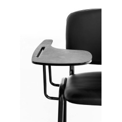 Chaise Ken avec table pliante en similicuir noir