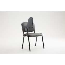 Chaise Ken avec table pliante en similicuir gris