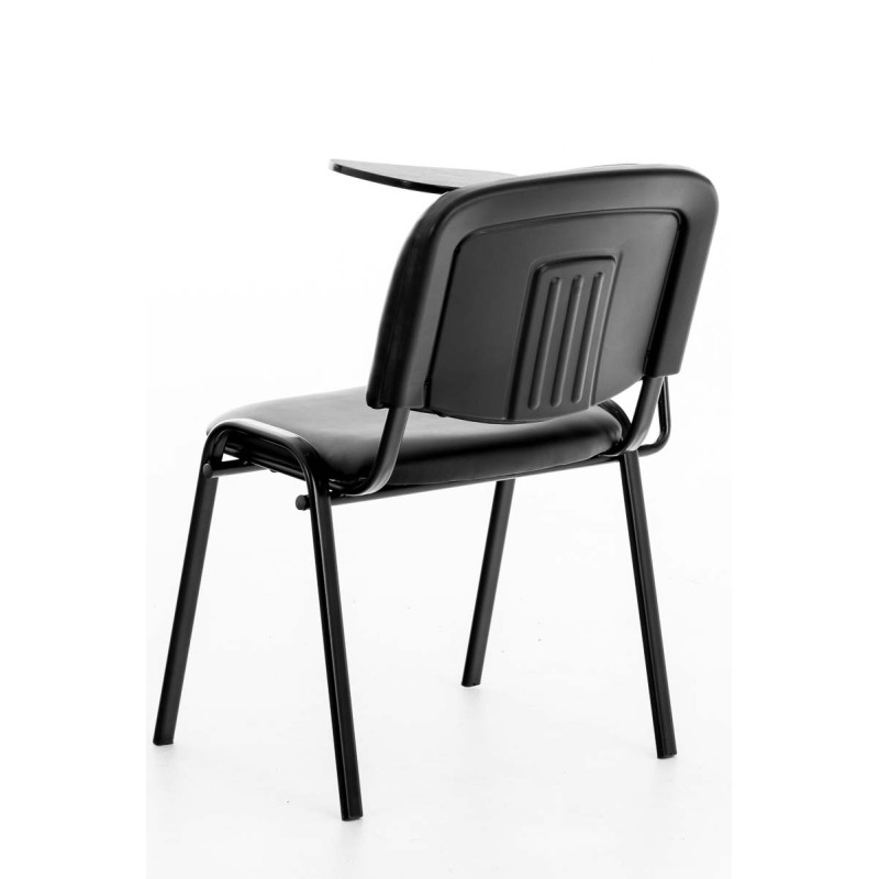 Chaise Ken avec table pliante en similicuir gris