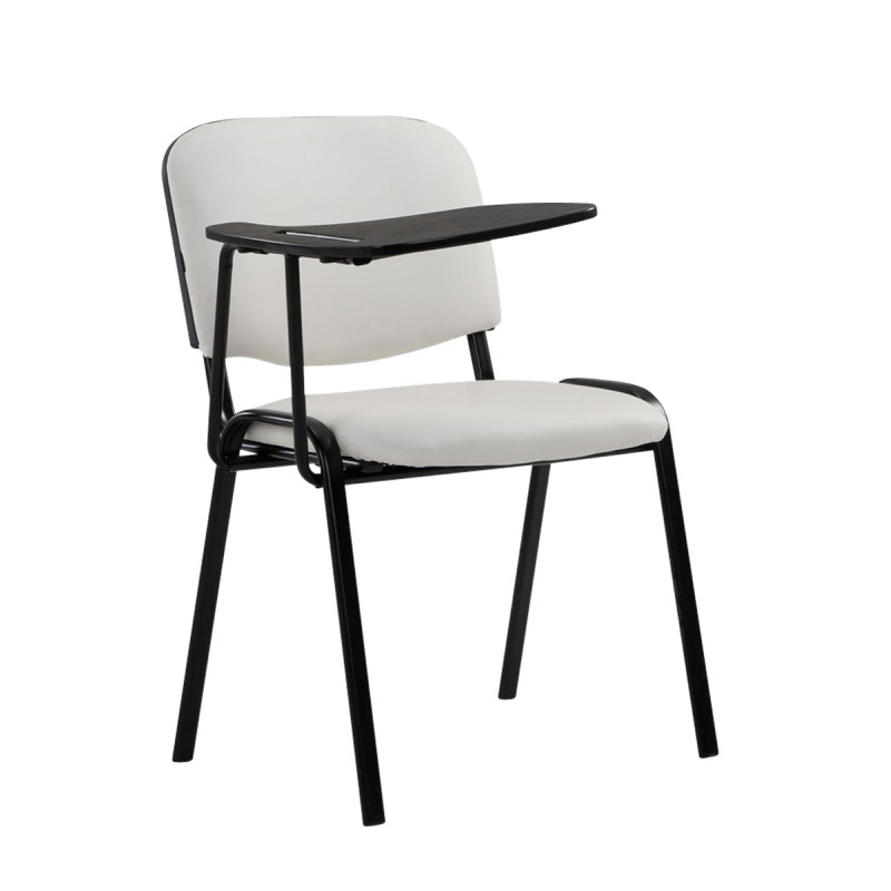 Chaise Ken avec table pliante en similicuir blanc