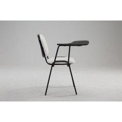 Chaise Ken avec table pliante en similicuir blanc