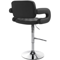 Taburete Dublin Negro,Cromado