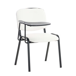 Chaise Ken avec table pliante en similicuir blanc