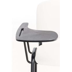 Chaise Ken avec table pliante en similicuir blanc