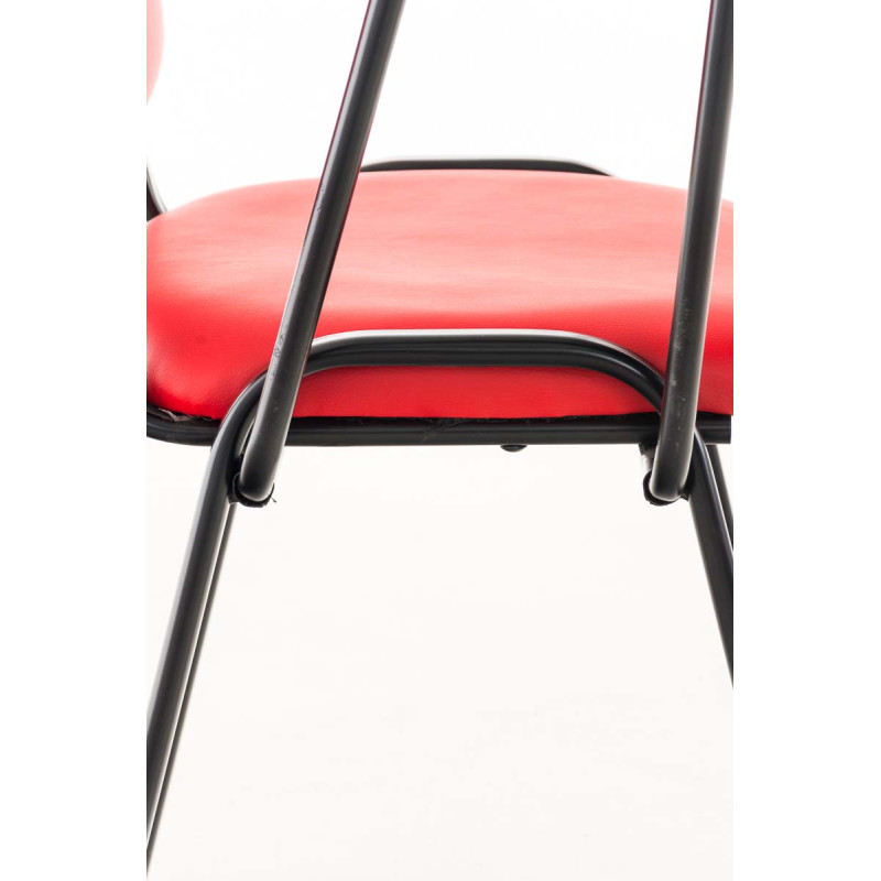 Chaise Ken avec table pliante en similicuir rouge