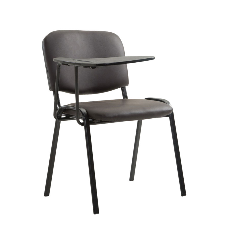 Chaise Ken avec table pliante en similicuir brun