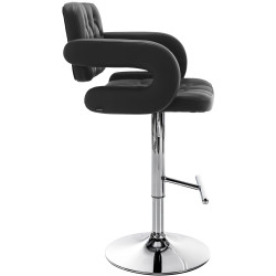 Taburete Dublin Negro,Cromado