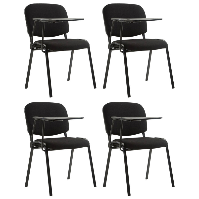 Ensemble de 4 chaises Ken avec table pliante en tissu noir