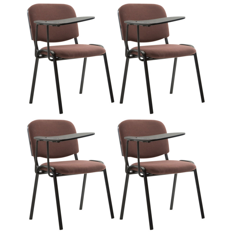Ensemble de 4 chaises Ken avec table pliante en tissu brun