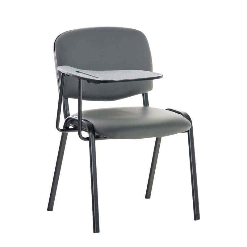 Ensemble de 4 chaises Ken avec table pliante, simili cuir gris