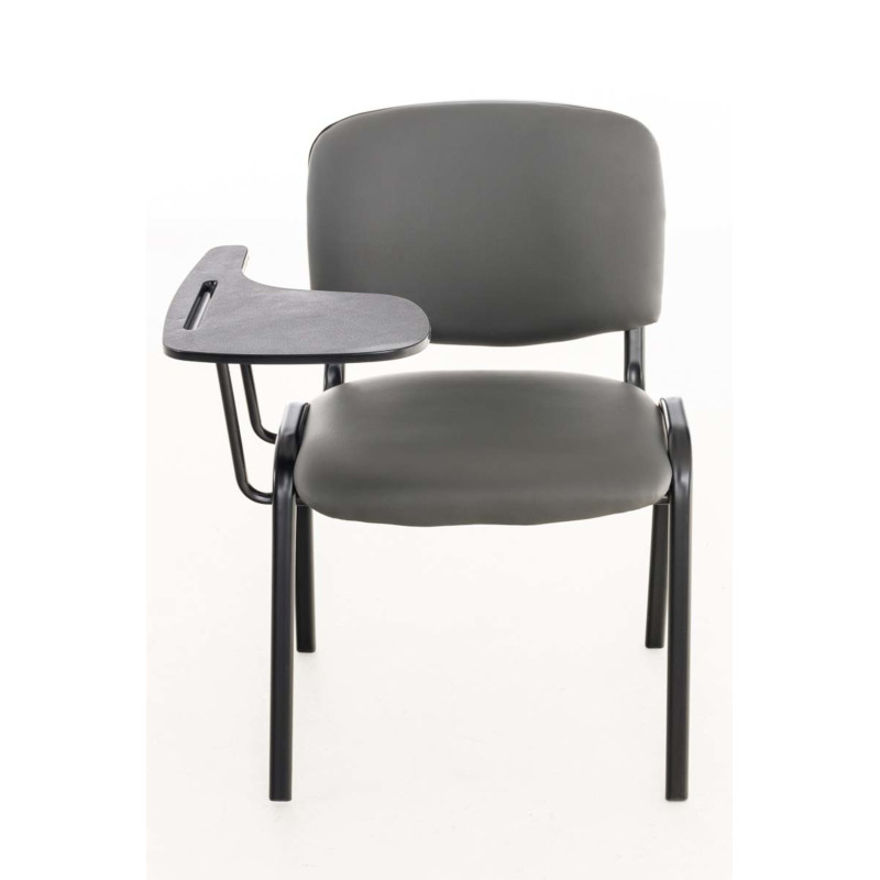 Ensemble de 4 chaises Ken avec table pliante, simili cuir gris