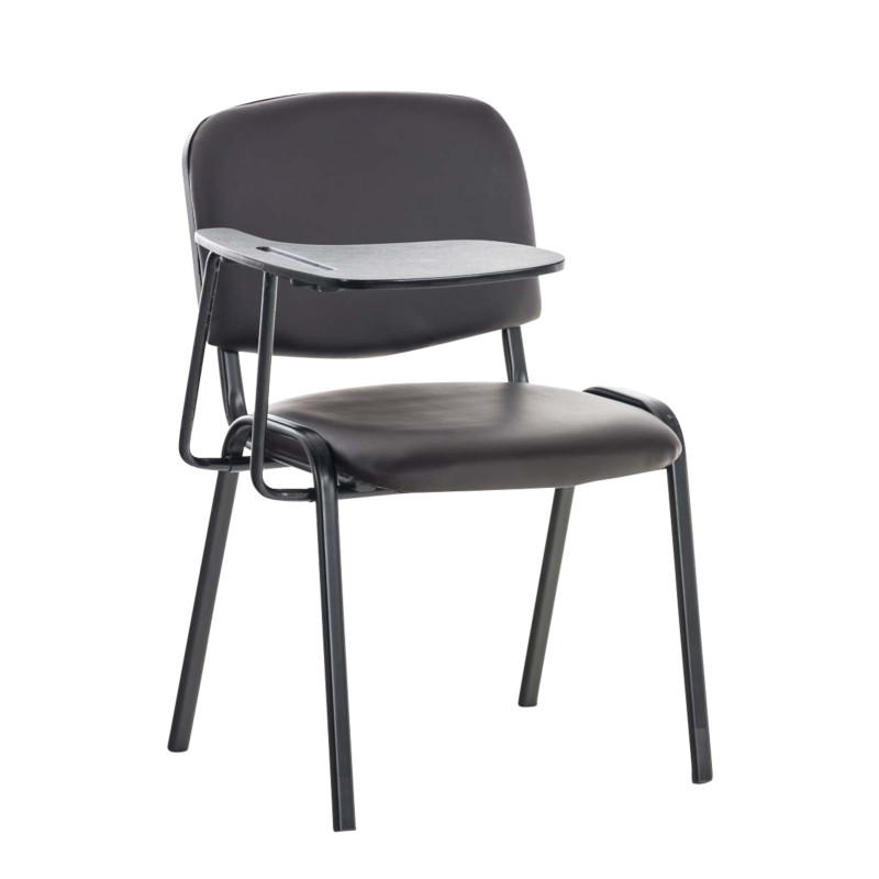 Ensemble de 4 chaises Ken avec table pliante, simili cuir brun