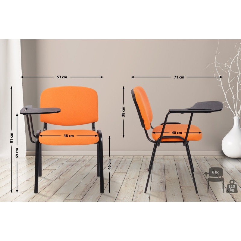 Chaise Ken avec table pliante en tissu orange