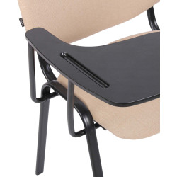 Ensemble de 4 chaises Ken avec table pliante en tissu crème