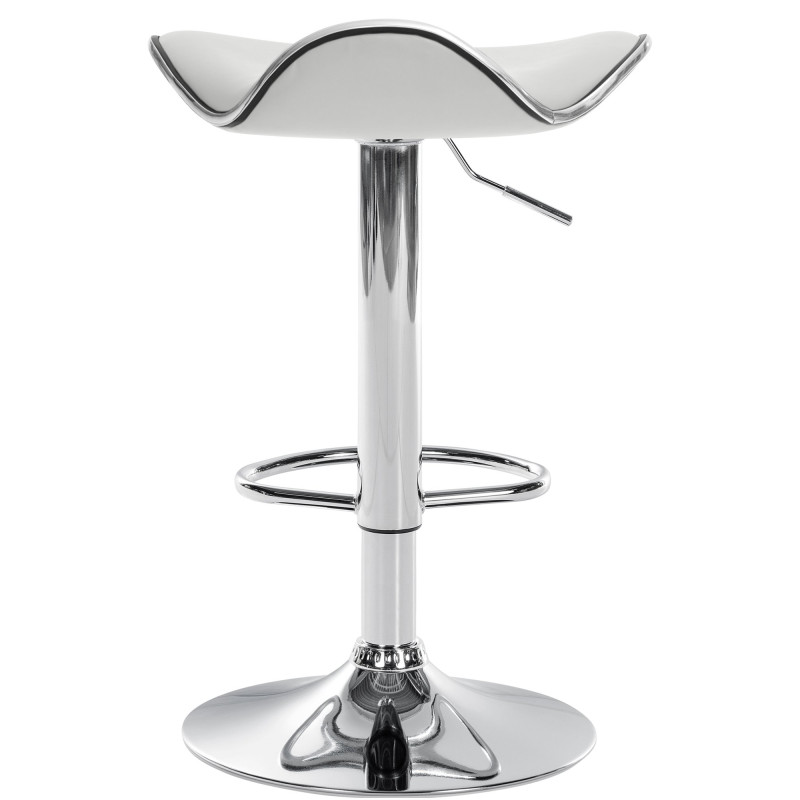 Taburete de bar Shanghai Blanco,Metal cromado