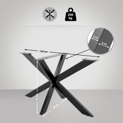 Pieds de table Biloxi M noir