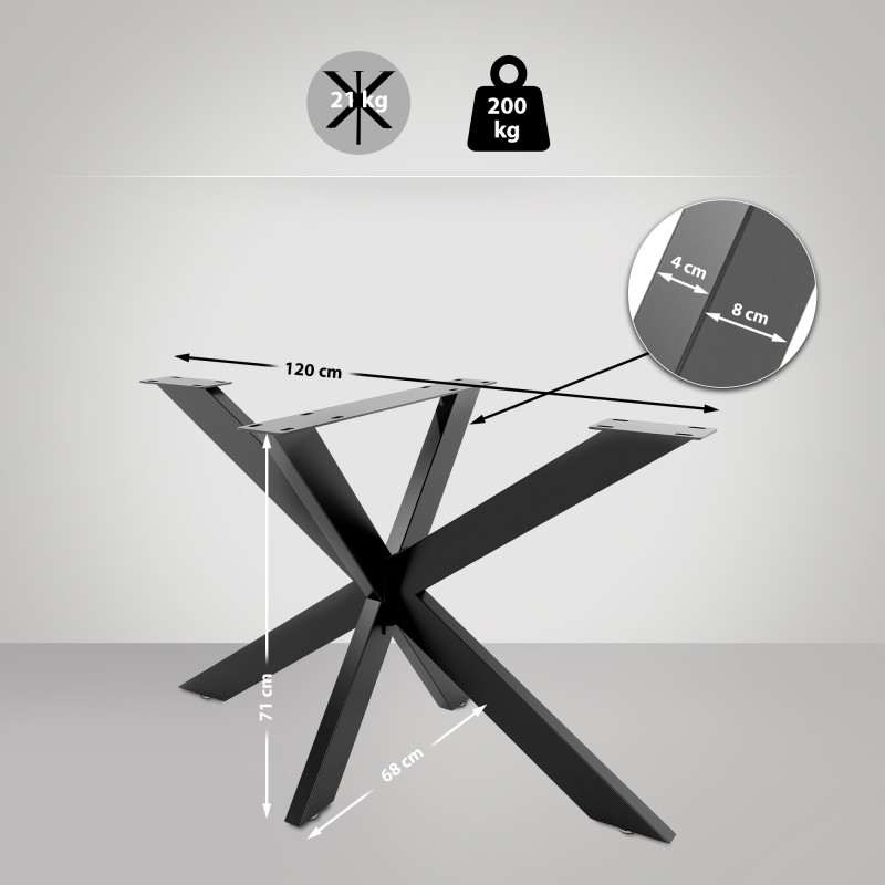 Pieds de table Biloxi M noir
