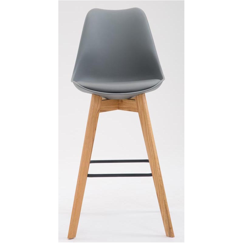 Lot de 2 tabourets de bar Metz plastique natura gris