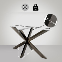 Pieds de table Biloxi M noir industriel