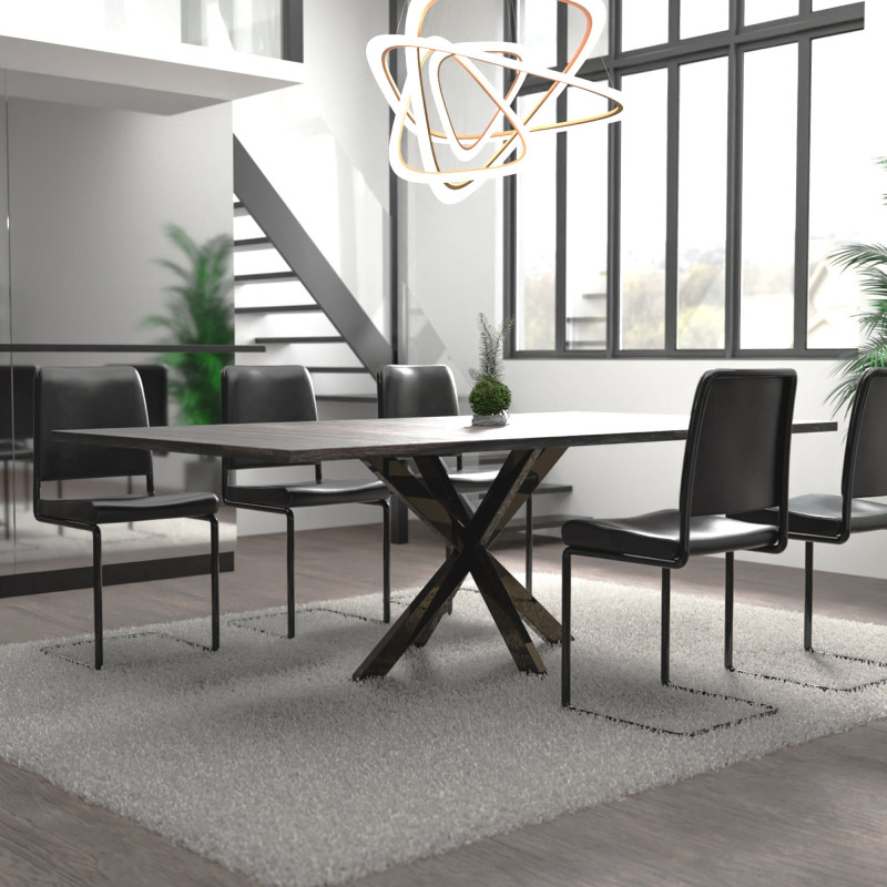 Pieds de table Biloxi M noir industriel