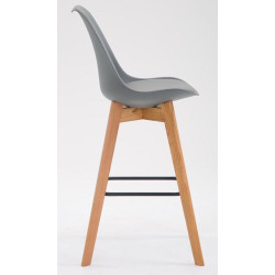 Lot de 2 tabourets de bar Metz plastique natura gris