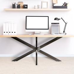Pieds de table Biloxi L noir industriel