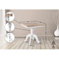 Table de bistrot Grasby naturel/blanc
