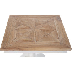 Table de bistrot Grasby naturel/blanc