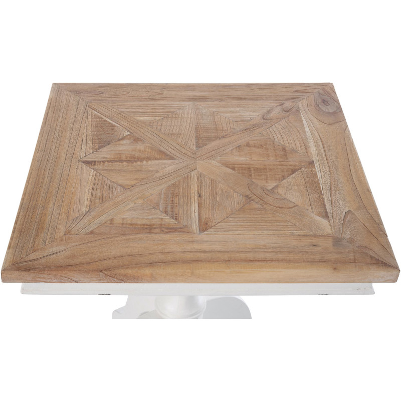 Table de bistrot Grasby naturel/blanc