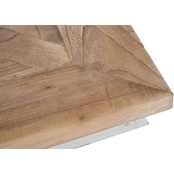 Table de bistrot Grasby naturel/blanc