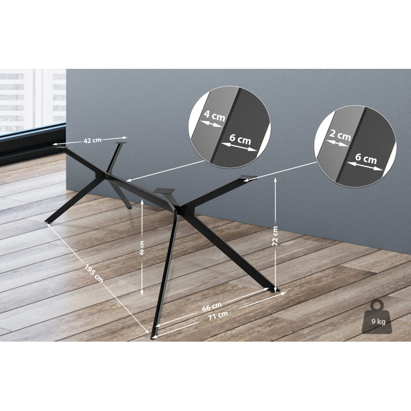 Pieds de table Cascada L noir