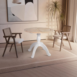Table à manger Roswell 90 cm naturel/blanc