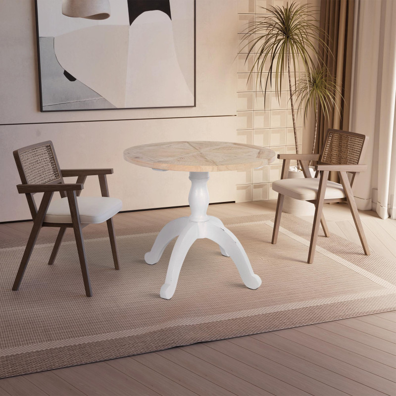 Table à manger Roswell 90 cm naturel/blanc