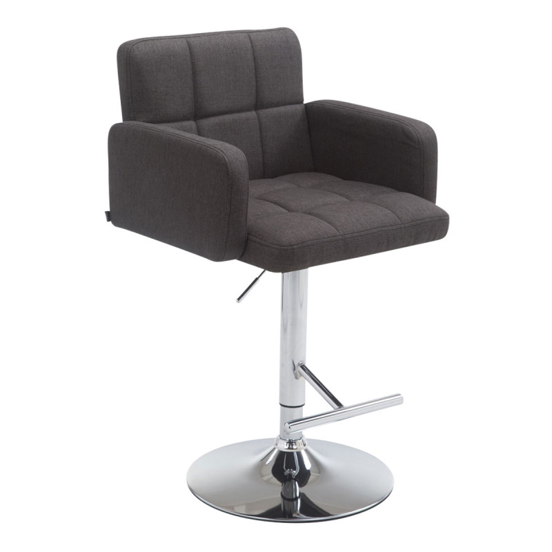 Tabouret de bar Los Angeles tissu C gris foncé