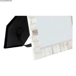 Cadre photo DKD Home Decor Blanc Métal Nacre noire