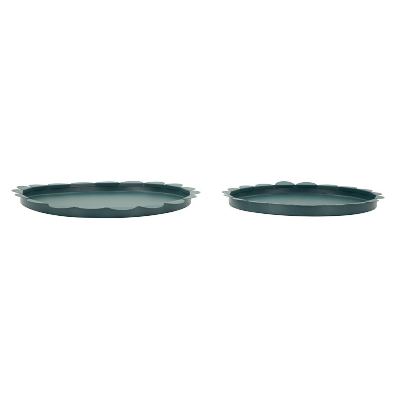 Plateau Saturn rond bleu sarcelle – lot de 2 – Ø 33 x 2 cm et Ø 27,5 x 2 cm