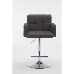 Tabouret de bar Los Angeles tissu C gris foncé