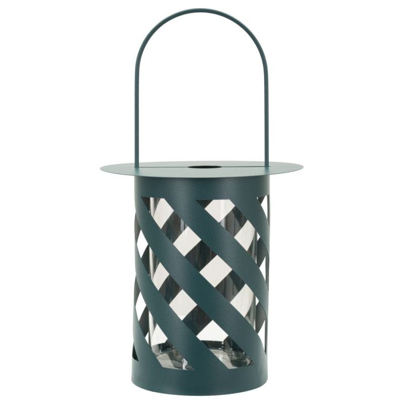 Lanterne Twist Saturn Teal – lanterne contemporaine – Ø 23 x 43 cm