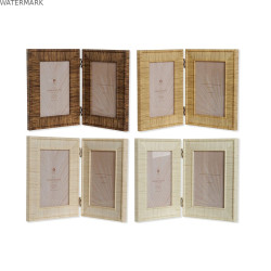 Cadre photo Home ESPRIT Marron Beige Naturel Ivoire Verre polystyrène Scandinave 31 X 2 X 21 cm (4 Unités)