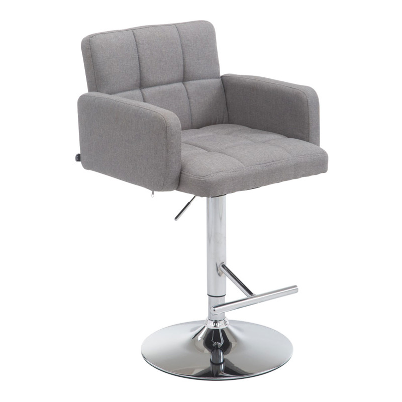 Tabouret de bar Los Angeles, tissu C gris