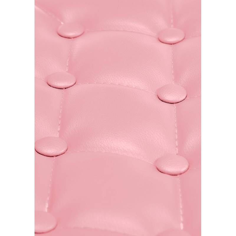 Sgabello Dublin in similpelle rosa,cromo
