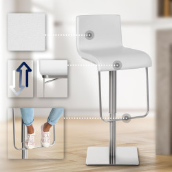 Tabouret de bar Limon E blanc